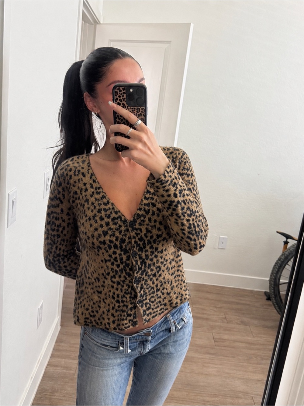 Jaded London Leopard Button Up Cardigan